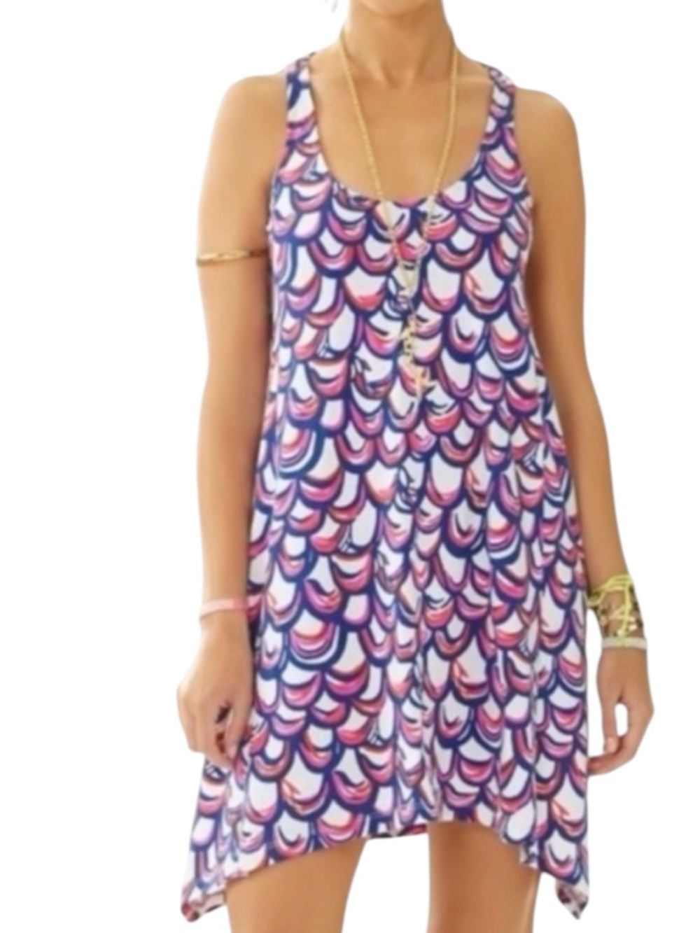 LILLY PULITZER Monterey Racerback Dress in Red/White /Blue Whale GILLTY Size Med